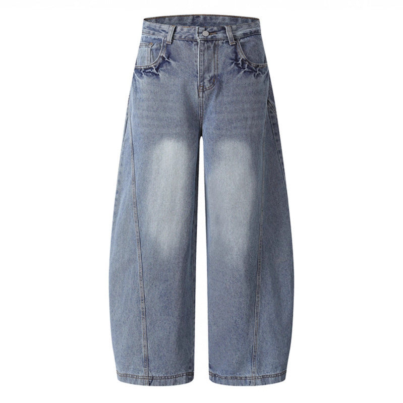 Wide Leg Curved Knife Jeans