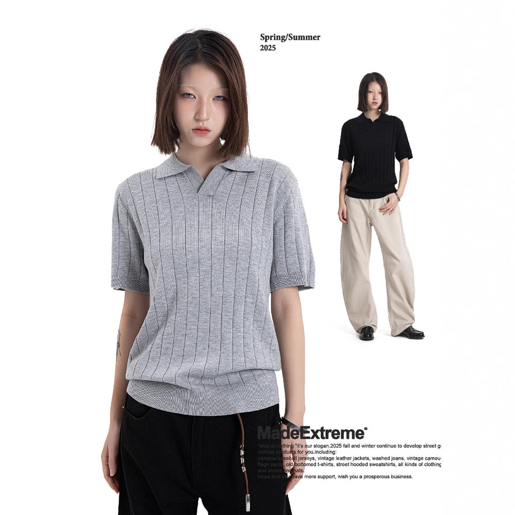 Ribbed cuff short knitwear