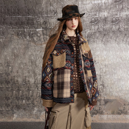 Ethnic Patchwork Pattern Jacket