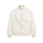 Leather Embroidered Splicing Jacket Coat