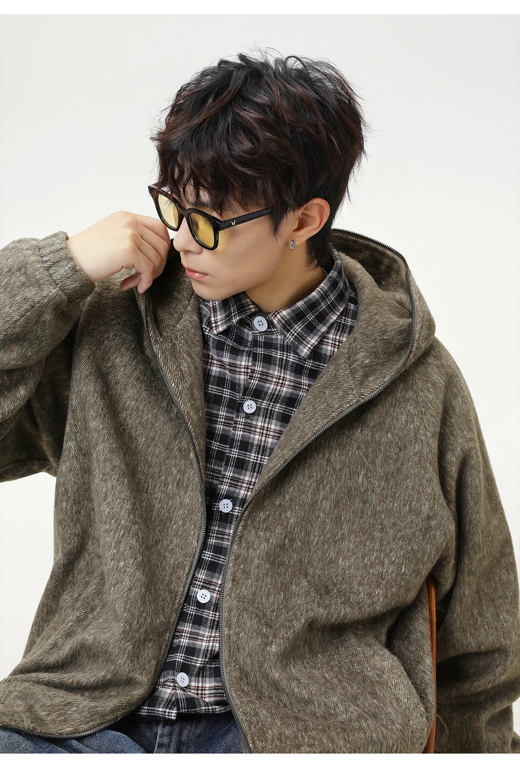 Hooded thick cardigan sweatshirt Jacket