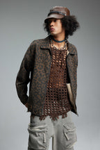 Street Style Color-Blocked Leopard Jacket