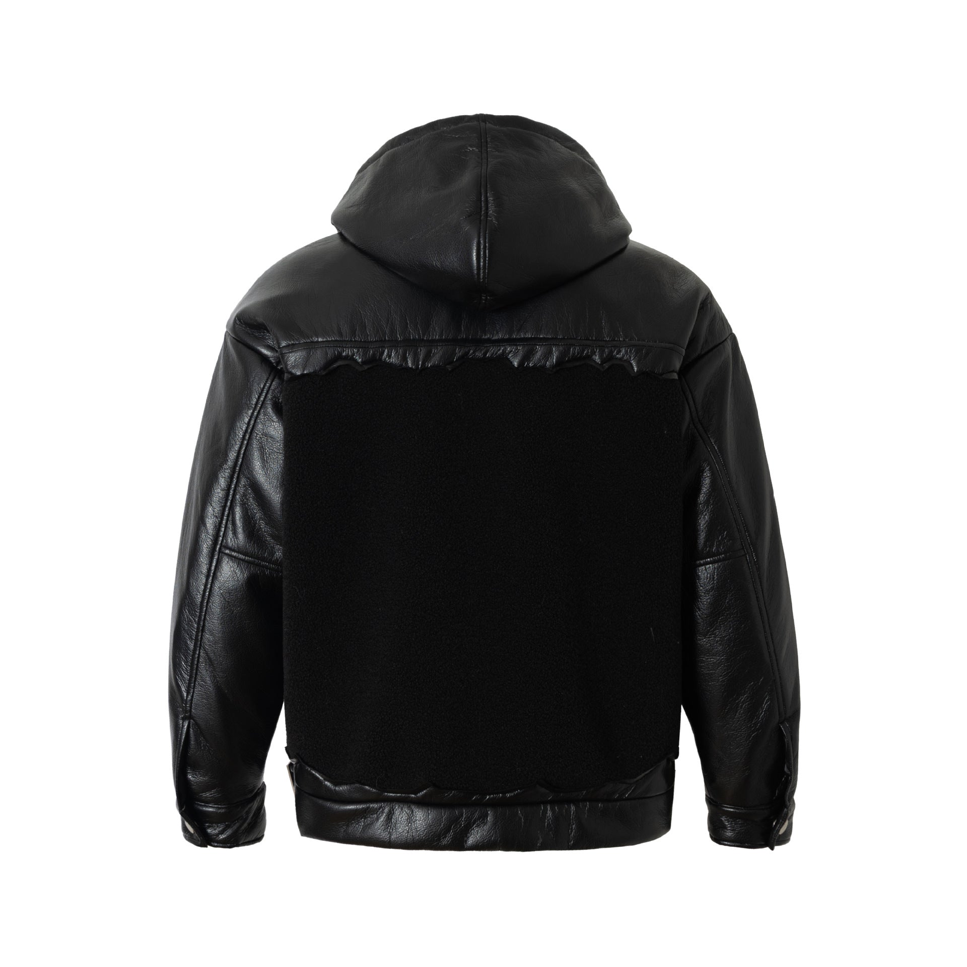 Lamb Wool Spliced Leather Cotton Jacket