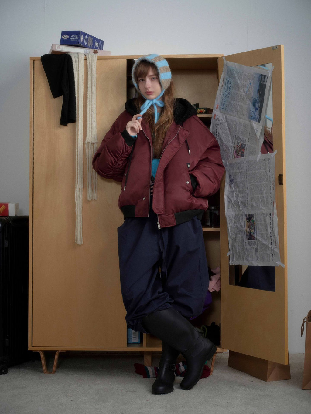 Lamb Wool Spliced Hooded Cotton Jacket