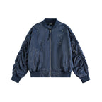 Crack wrinkled motorcycle Jacket