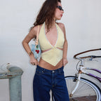 Tie-Front Halter Crop Top