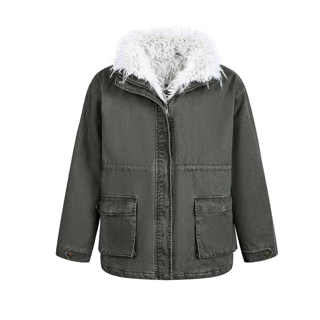 Oversize Fur Bomber Jacket