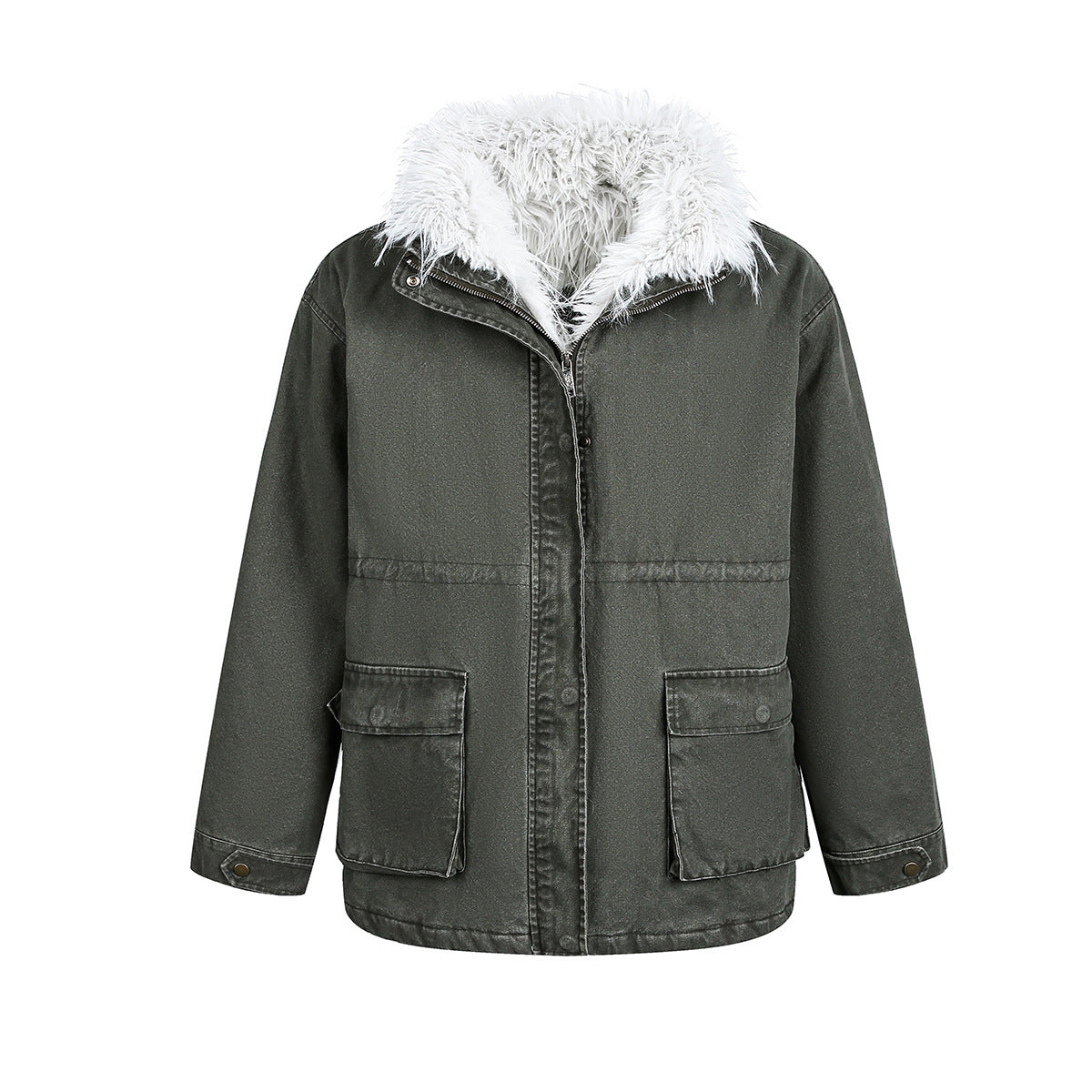 Oversize Fur Bomber Jacket