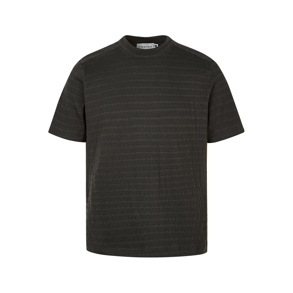 Jacquard Crew Neck Short Sleeve T-Shirt
