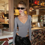 V-neck Long Sleeved Top
