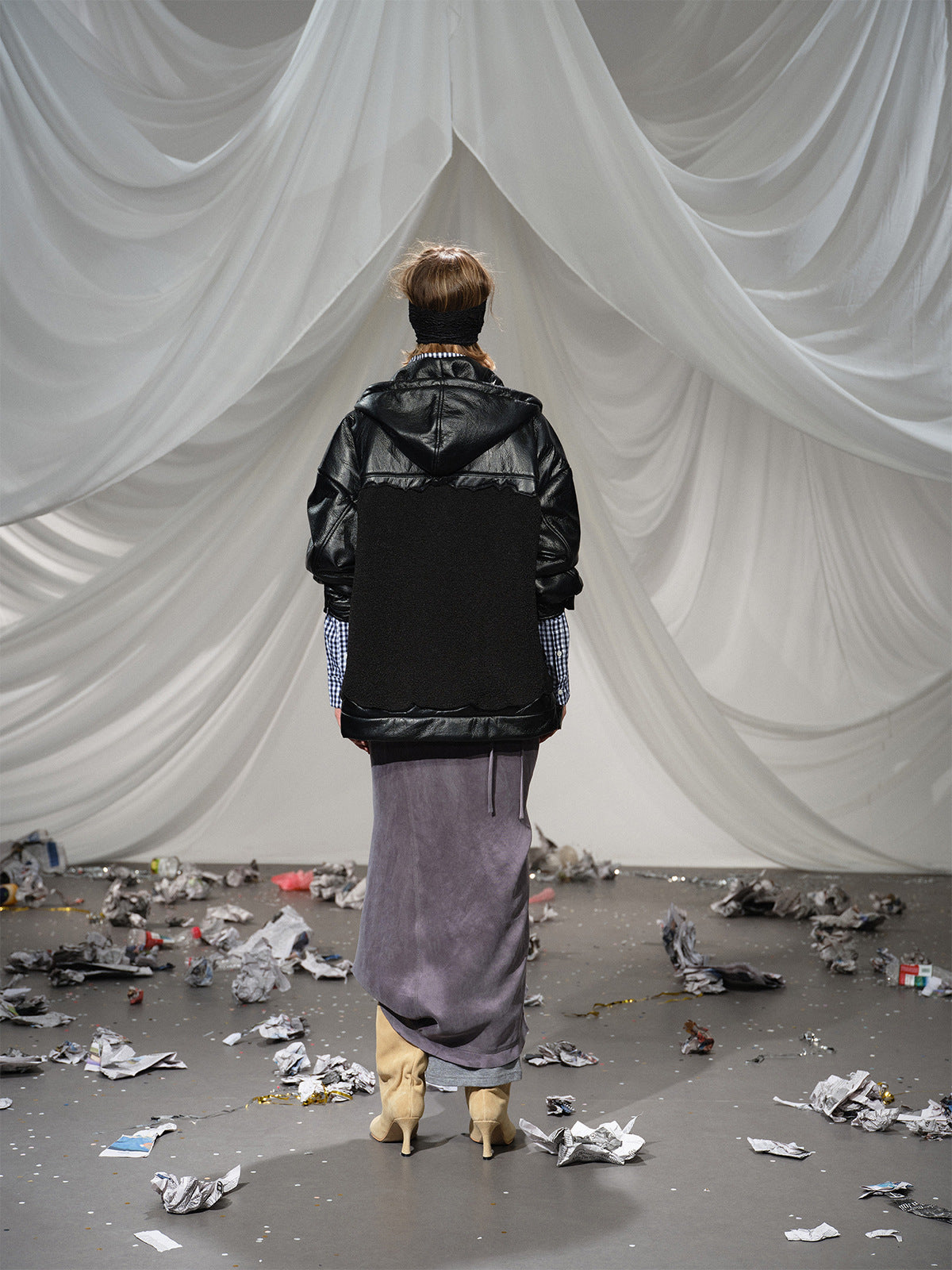 Lamb Wool Spliced Leather Cotton Jacket