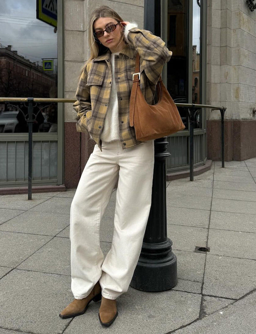 Wool Check Trucker Jacket