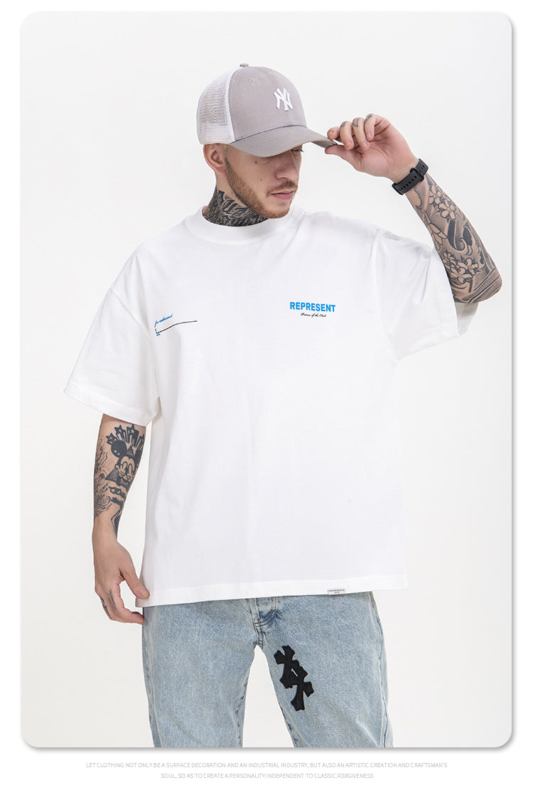 Blue slogan t-shirt