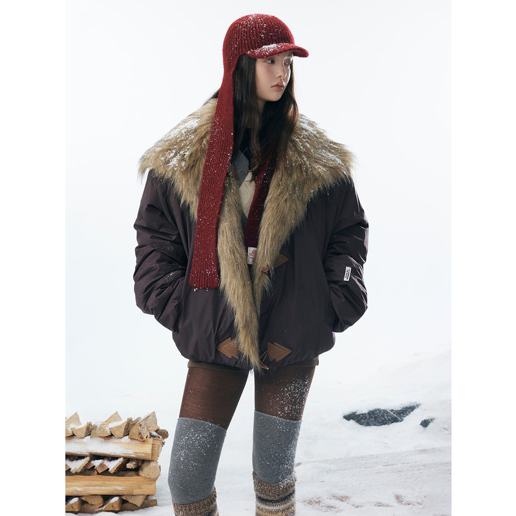 Cotton Jacket With Fur Collar