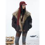 Cotton Jacket With Fur Collar