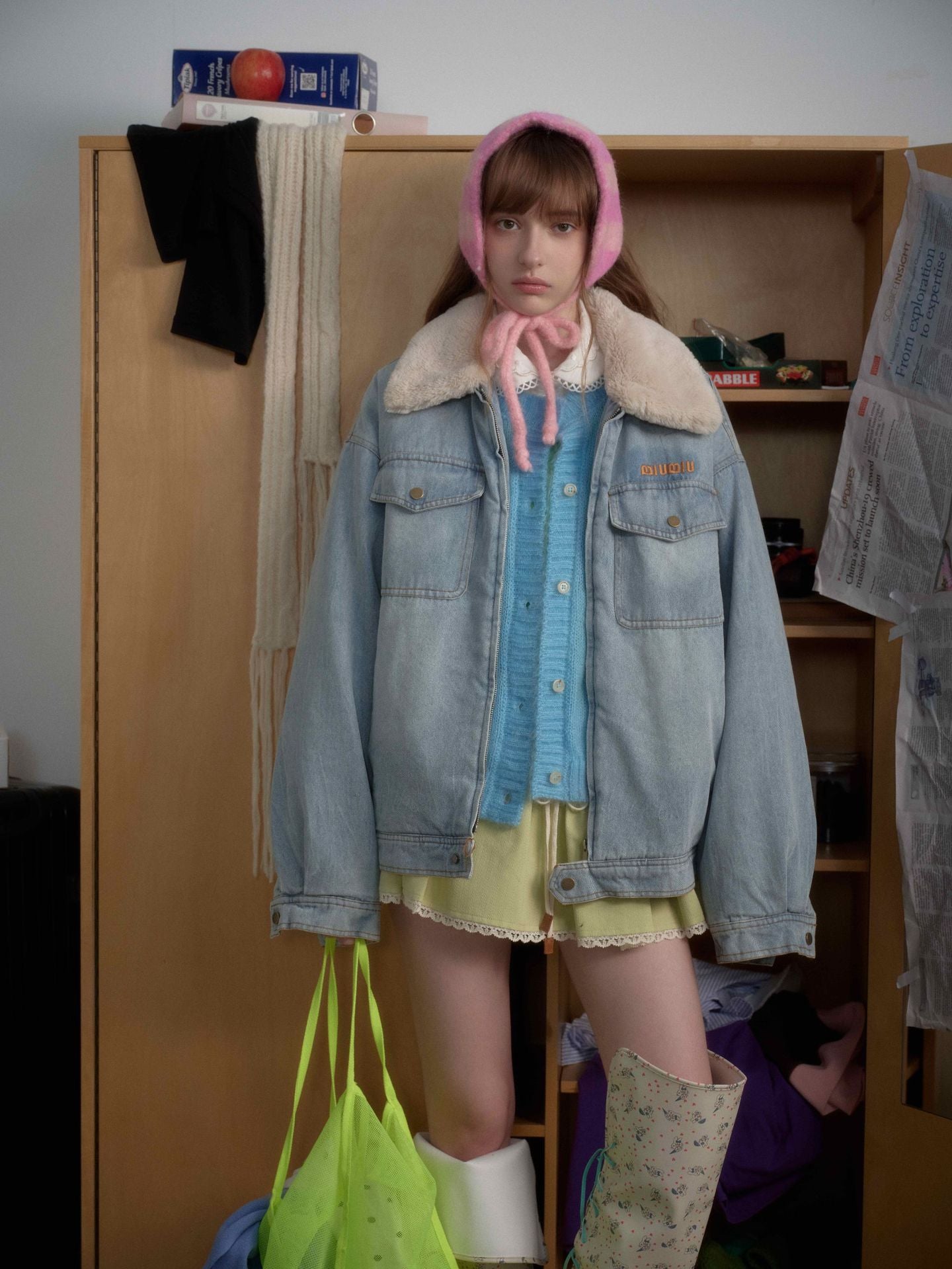 Lamb Wool Denim Cotton Jacket