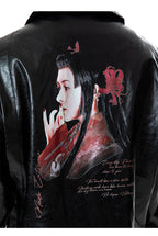 Portrait Printed Leather Jacket
