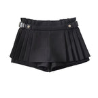 Belt pleate A-line skirt