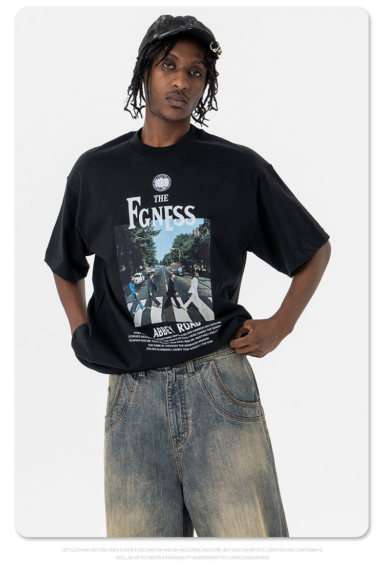 Men's Short Sleeve Rock Print T-Shirt