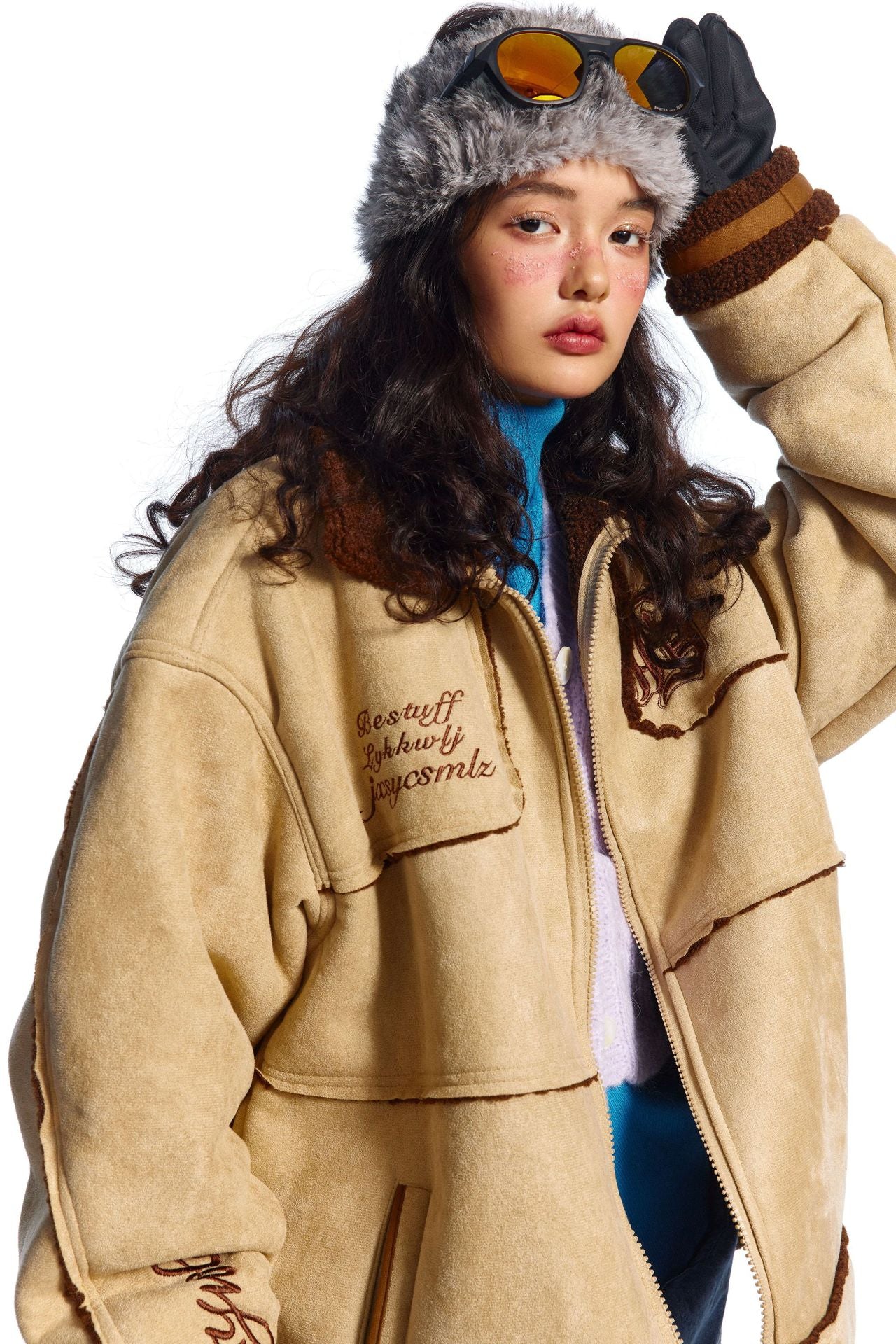 Suede Lamb Wool Cotton Coat Jacket