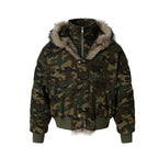 Oversized Camo Fur-Trimmed Winter Coat