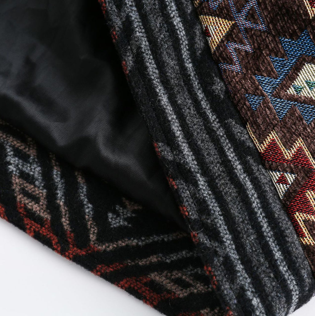 Street style ethnic spliced jacket
