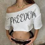 Letter printed versatile T-shirt