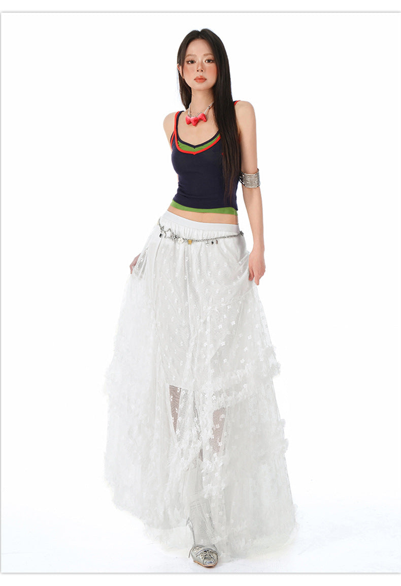 A-Line Design Long Skirt