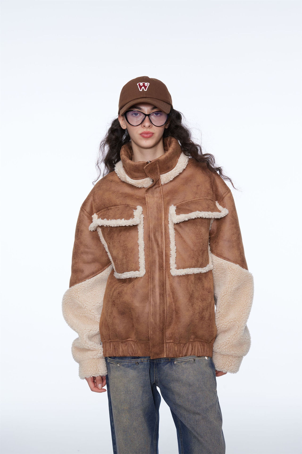 Cozy Brown & Beige Teddy Zip Jacket