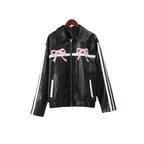 Street Sweet Cool Bow PU Motorcycle Leather Jacket