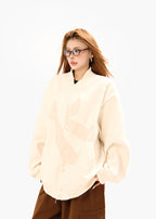 Leather Embroidered Splicing Jacket Coat