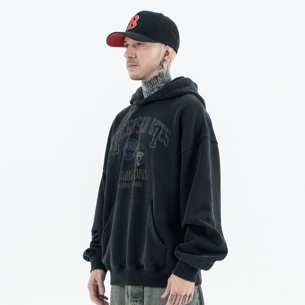 Faded Logo Hooded Sweatshirt Loose Fit