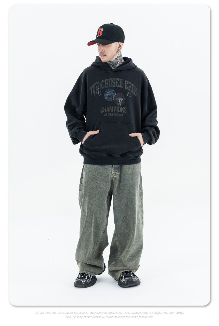Faded Logo Hooded Sweatshirt Loose Fit