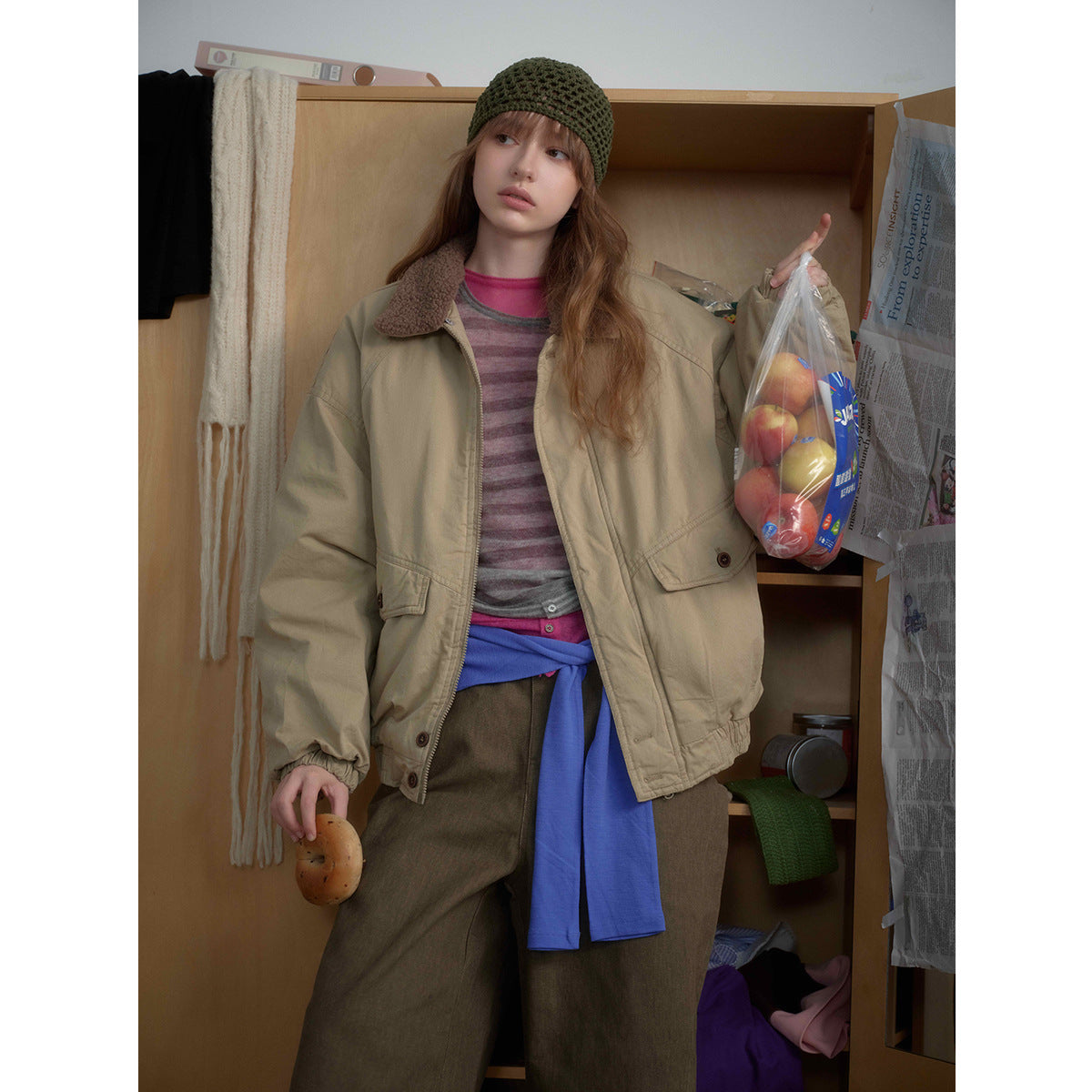 Lamb Wool Collar Cotton Jacket