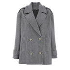 Gray Wool Blazer Coat
