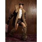 Velvet Cotton Fur Collar Coat