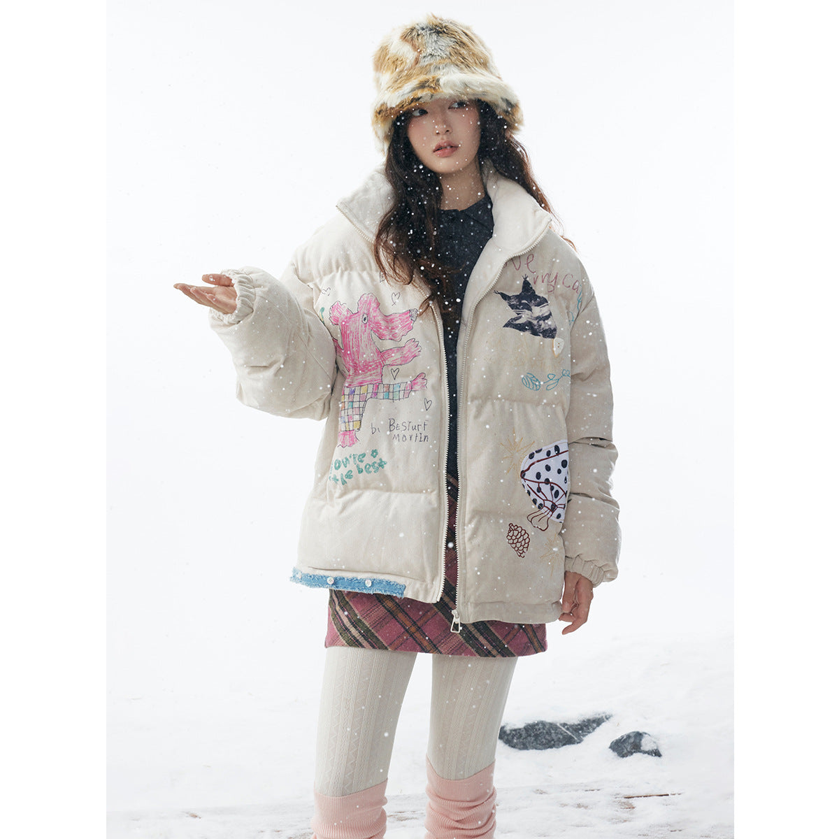 Cotton Graffiti Puffer Jacket
