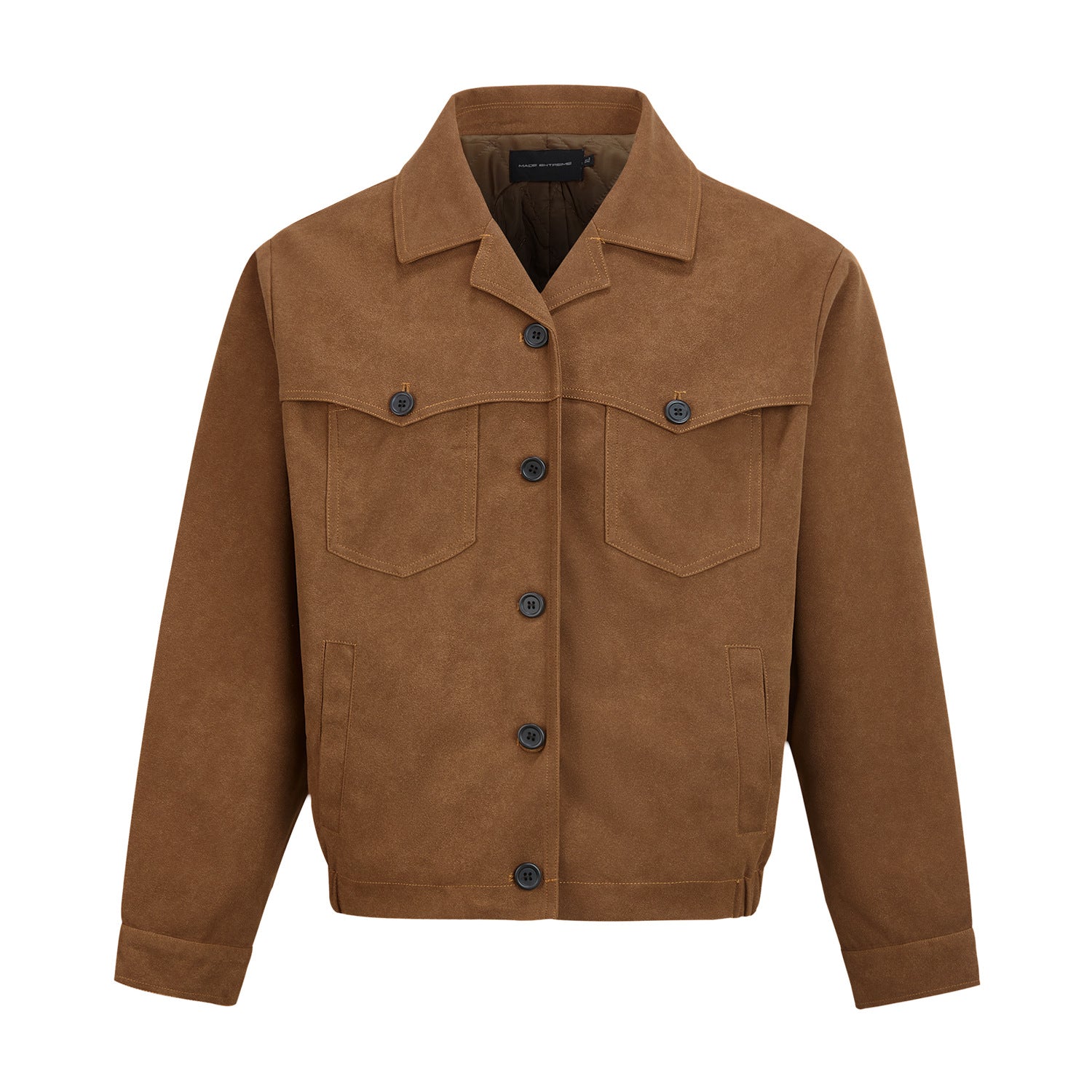 Vintage Collar Jacket with Short Wide Miu Style Suede Velvet Outerwear for Women
