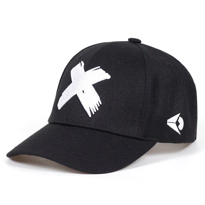 Black Baseball Cap with Embroidery
