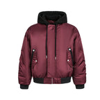 Lamb Wool Spliced Hooded Cotton Jacket