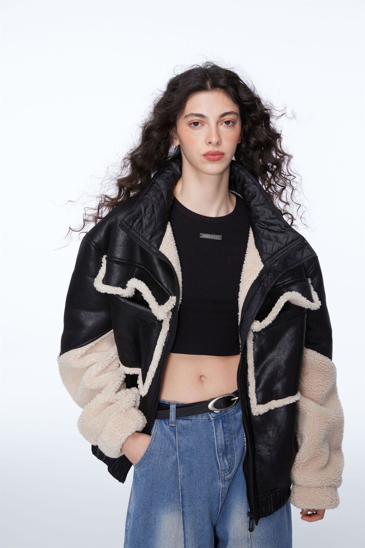 Cozy Brown & Beige Teddy Zip Jacket