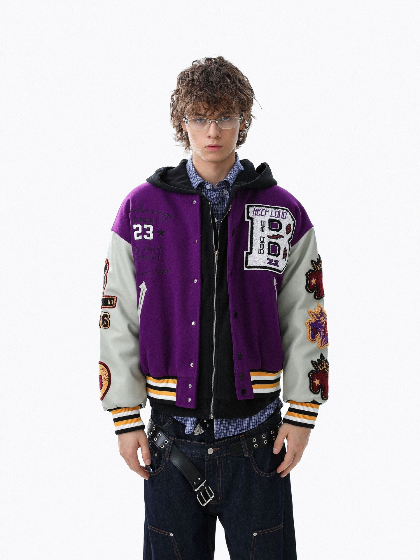 Embroidered Cotton Baseball Jacket