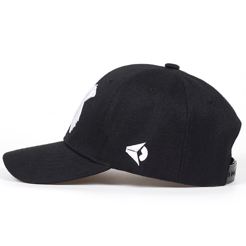 Black Baseball Cap with Embroidery