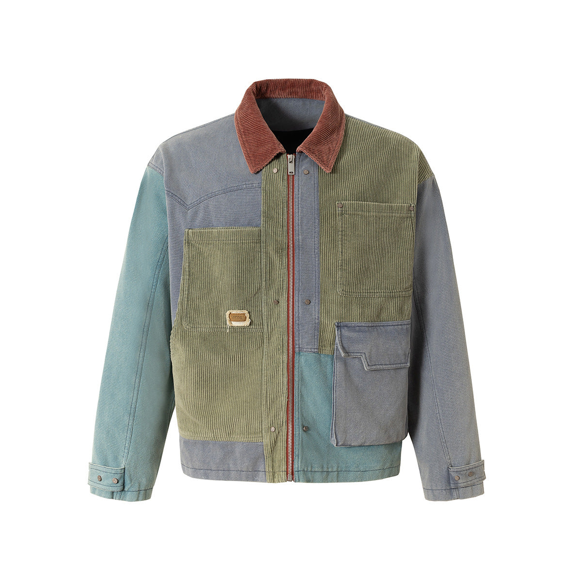 Color blocked workwear jacket vintage corduroy jacket
