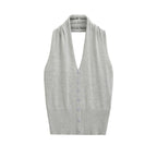 Sleeveless Button Top