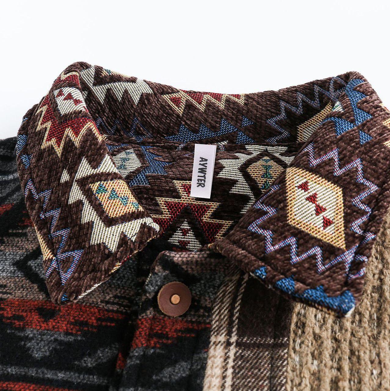 Street style ethnic spliced jacket