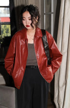 Punk Vintage Red Leather