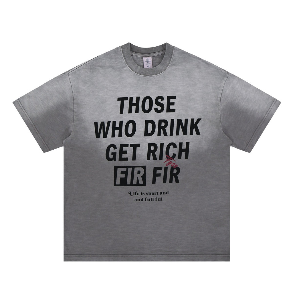 Gradient Letter Print T-Shirt