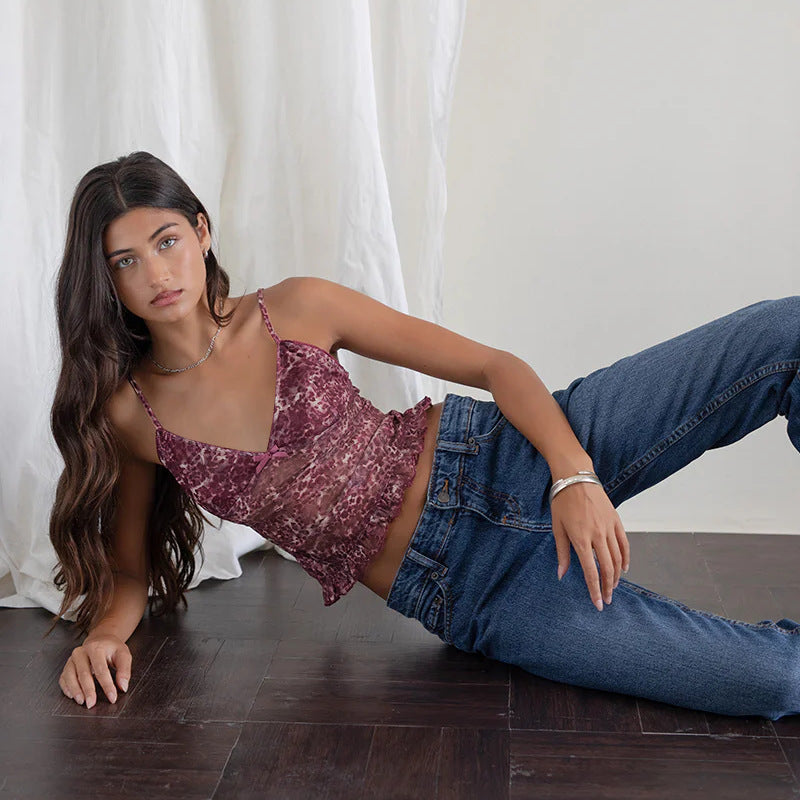 Sexy slim fit V-neck camisole top