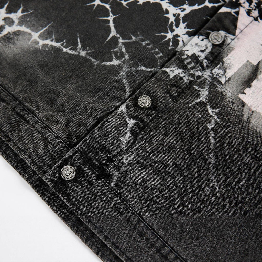 Street High-Street Dark Graffiti Spliced ​​Jacket